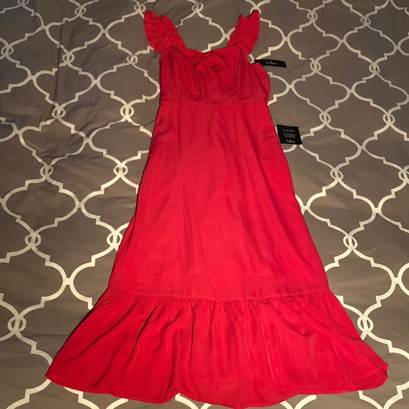 Lulus “Forever My Sweetheart” ruffled midi dress - NWT - Picture 1 of 4
